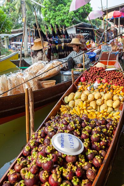 Fruits and vegetables at a floating market in Thailand by t.ART