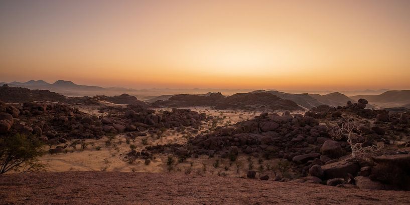 Coucher de soleil en Namibie par Albert Mendelewski