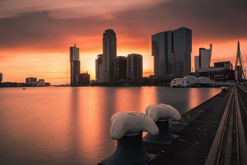 Rhine harbour on fire by Ilya Korzelius