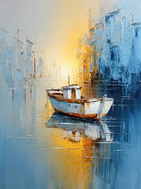 Bateau sur l'eau - Peinture à l'huile vintage sur Niklas Maximilian