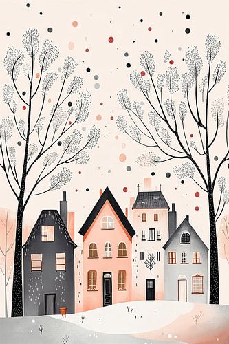 Urban Winter Landscape in Pastel no.3