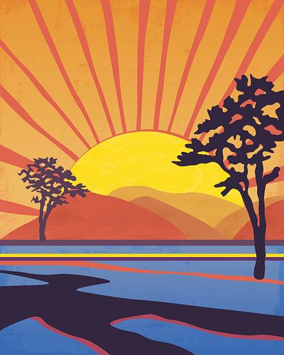 Rust bij zonsondergang
