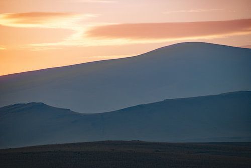 Sunset, autumn, border area betwen Armenia and Turkey