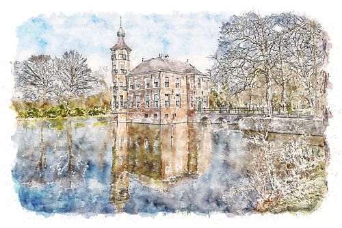 Bouvigne Castle in Breda (watercolor painting)