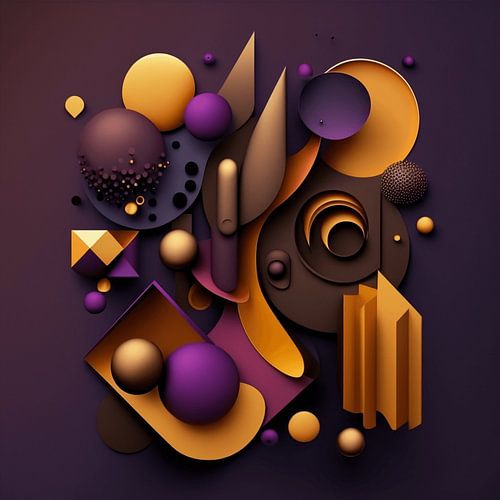 Ratatouille of geometric shapes in warm earth tones