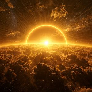 Über den Wolken die goldene Stunde
