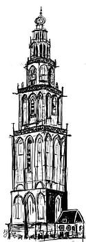 Martinitoren Groningen zwart/wit