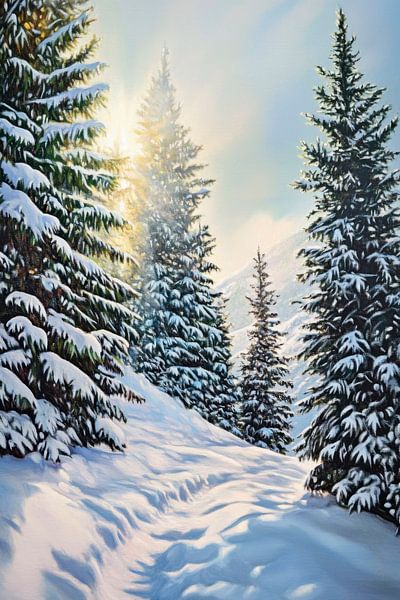 Winter forest light by Poster Art Shop