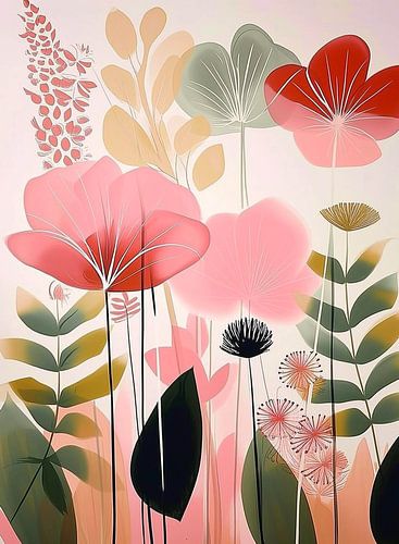 Jardin Art Nouveau : Floraison rose