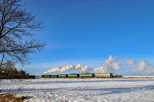 Racing Roland in de winter bij Lonvitz/Putbus op het eiland Rügen