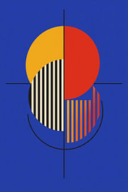 Bauhaus Geometric Artwork, Cobalt Blue by STUDIO ARTSY