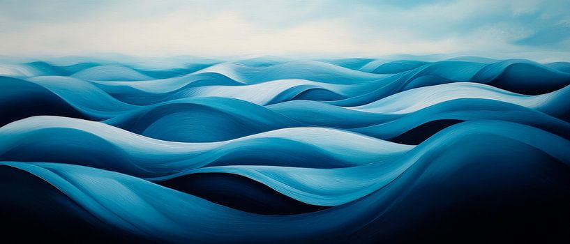 Waves in a gentle play of blue tones by Poster Art Shop