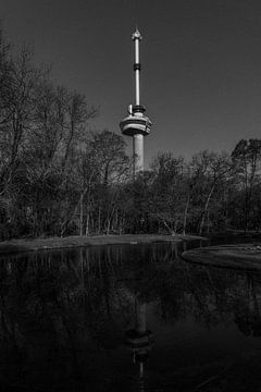 Rotterdam, Euromast in Zwart Wit van U&U Art