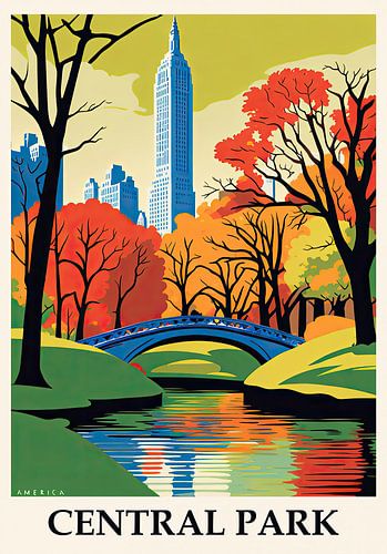 Travel Poster Central Park, New York City, USA