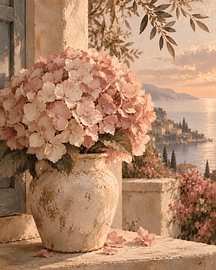 Hortensia sous le soleil méditerranéen sur TheArtfulGallery