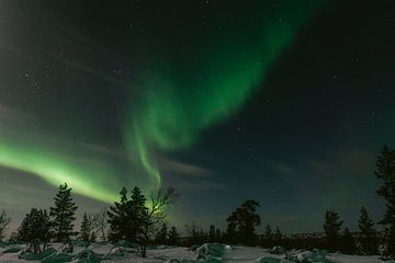 Noorderlicht in Fins Lapland || Poolcirkel, Finland van Suzanne Spijkers