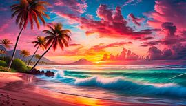 Zonsondergang op het strand