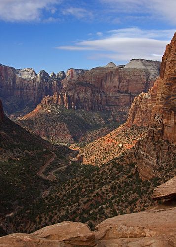 Zion National Park uitzicht vanaf de Canyon Overlook Trail, Amerika