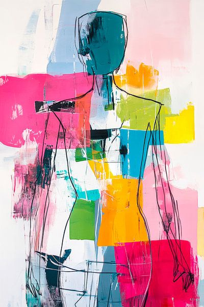 Farbenfroh und Formlos – Moderne Figuration  Lebendige Linien von Poster Art Shop