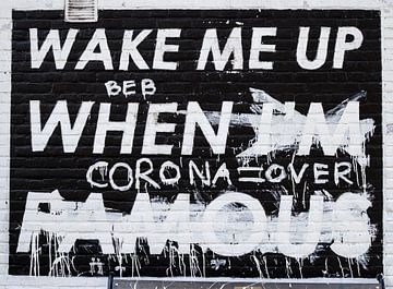 Wake me up when I'm famous mural in Amsterdam by Teun Janssen