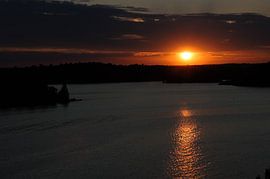 Zonsondergang bij Bräknehoby Zweden