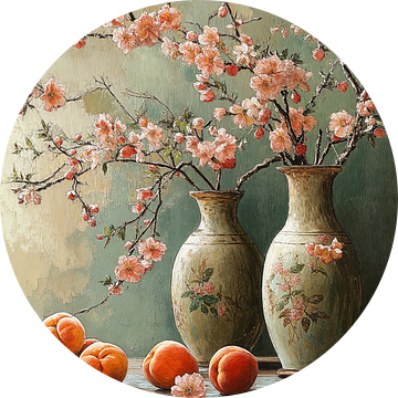 Stilleven met Perzikbloesems van Studio BB
