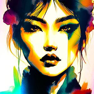 Porträt von Liu Lou, der japanischen Geisha.