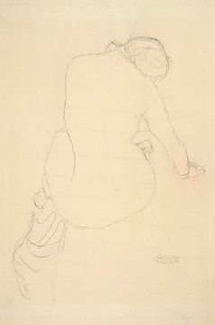 Zittend naakt, van achteren gezien, Gustav Klimt