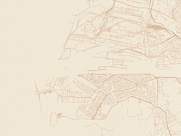 Kaart van IJmuiden in Terracotta van Map Art Studio