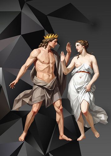 Jupiter und Callisto (Low-Poly)