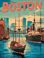 Bezaubernde Boston Skyline Kunstdruck