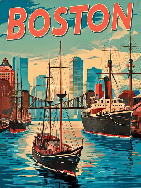 Bezaubernde Boston Skyline Kunstdruck von Robert Swaine