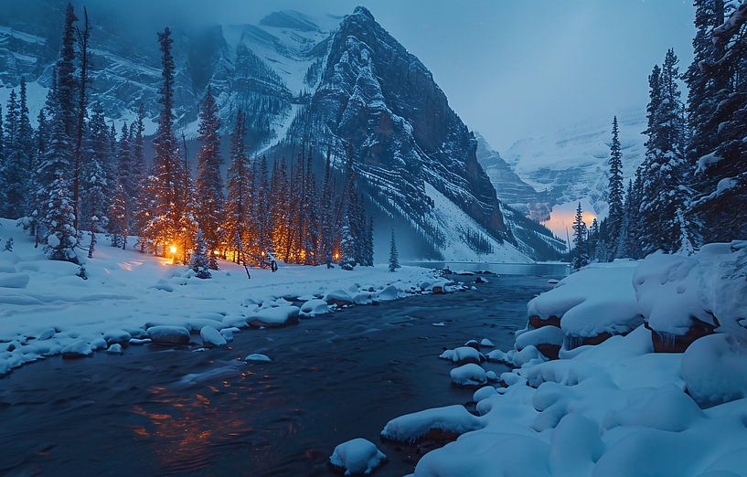 Schneedecke von fernlichtsicht