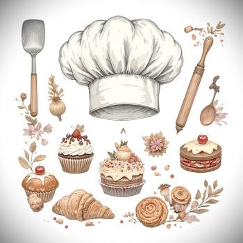Chapeau de chef et délices pâtissiers