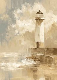 Abstrakter Leuchtturm am Strand von Niklas Maximilian
