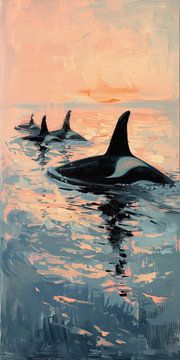 Zonsondergang met Orka's van Whale & Sons