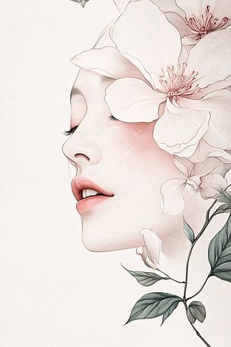 Elegante vrouw met bloemen