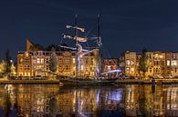 Avond in Oosterhaven Groningen van Peter Bolman thumbnail