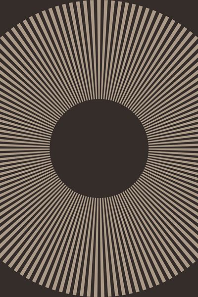 Retro kunst uit de jaren 70. Abstracte geometrische vormen in zwart en wit. van Dina Dankers