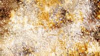 Sunrise in the forest, modern Scandinavian abstraction in gold by Mad Dog Art thumbnail