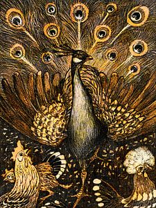 Peacock in Golden Colors Special Edition