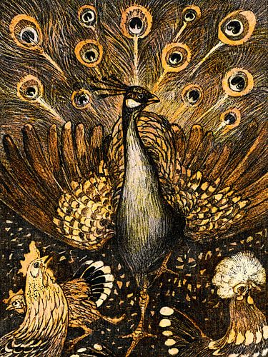 Pauw in Gouden Kleuren Speciale Editie