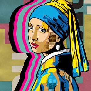 Mädchen mit einer Perle - Pop Art Studie
