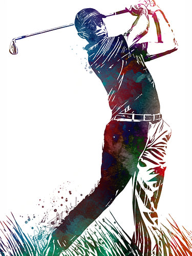 Golfspieler – Sportkunst – weiß #golf von JBJart Justyna Jaszke