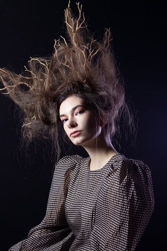 Vrouw met gewei – Fine Art Portretfotografie