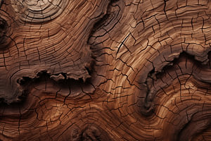 Die raue, verwitterte Oberfläche des Baumstamm-Kunst Design