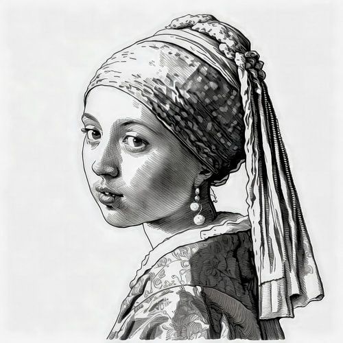 Drawing Girl with a Pearl Earring