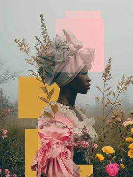 Die Macht Afrikas, zeitgenössisches Porträt in Neon von Carla Van Iersel