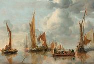 The Home Fleet Saluting the State Barge, Jan van de Cappelle by Masterful Masters thumbnail
