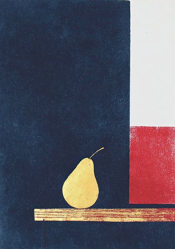 Abstract still life composition with pear